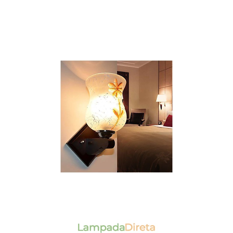 Luminária de parede criativa de madeira maciça para quarto, cabeceira de cama, luzes