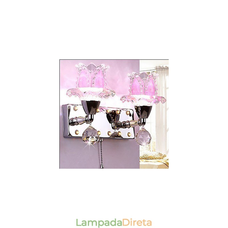 Luminária de parede de cristal criativa contemporânea e contratada