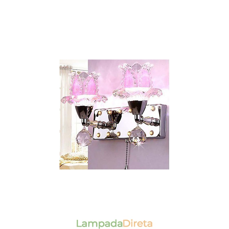 Luminária de parede de cristal criativa contemporânea e contratada