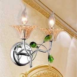 Luminária de parede de cristal contemporânea e contraída criativa em estilo europeu