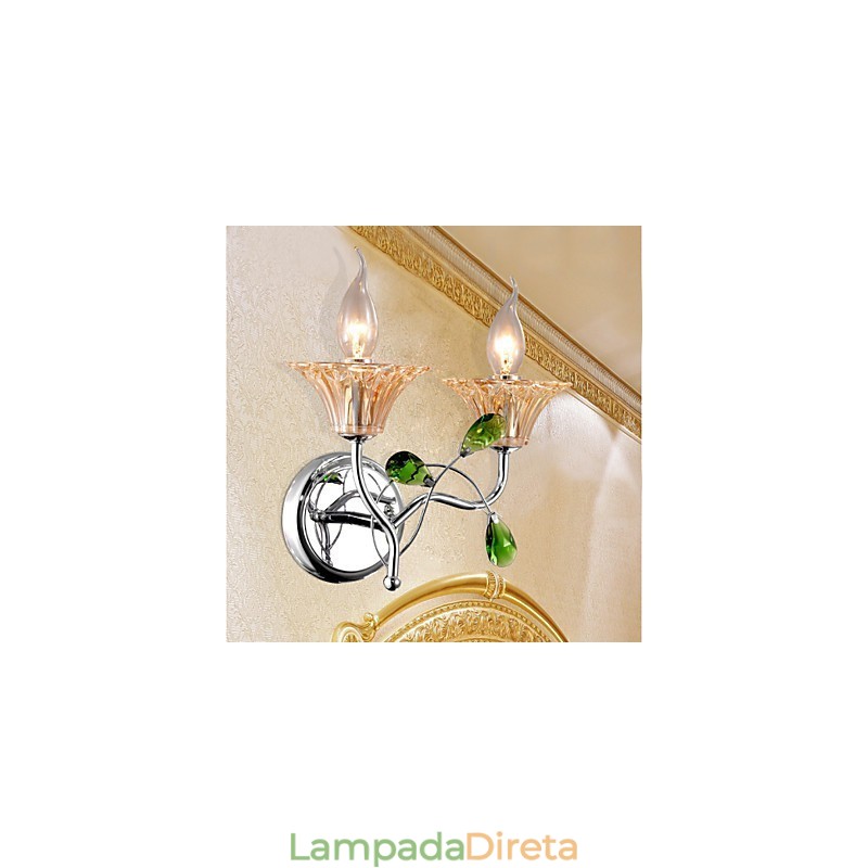 Luminária de parede de cristal contemporânea e contraída criativa em estilo europeu