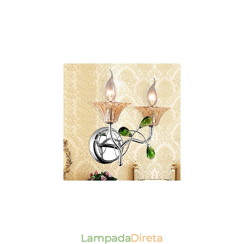Luminária de parede de cristal contemporânea e contraída criativa em estilo europeu