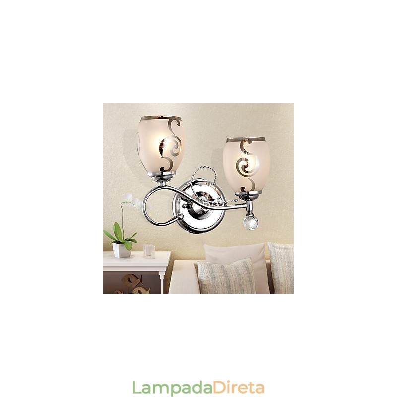 Luminária de parede de cristal contemporânea e contraída criativa em estilo europeu