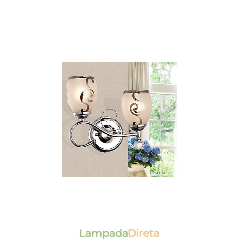 Luminária de parede de cristal contemporânea e contraída criativa em estilo europeu