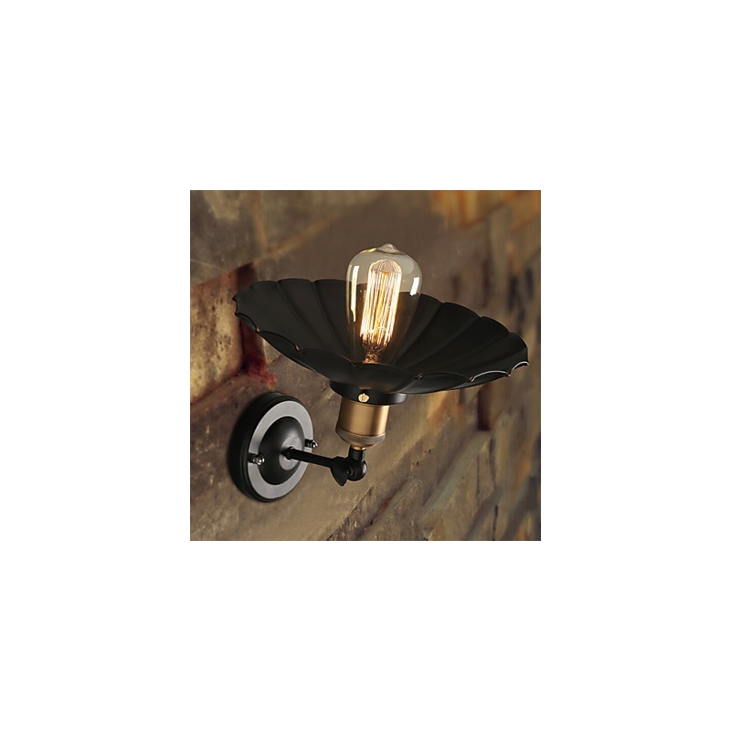 Escadaria criativa restaurando caminhos antigos lâmpada de parede de ferro forjado de cabeça única preta