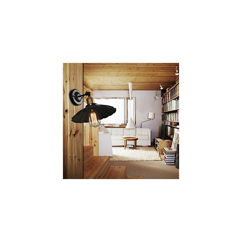 Escadaria criativa restaurando caminhos antigos lâmpada de parede de ferro forjado de cabeça única preta