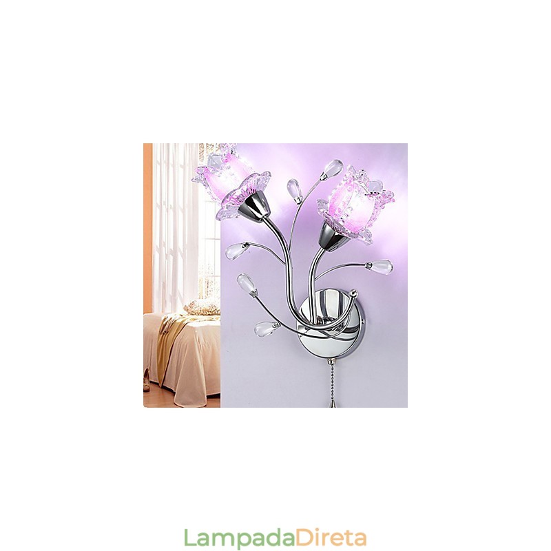 Luminária de parede de cristal criativa contemporânea e contratada