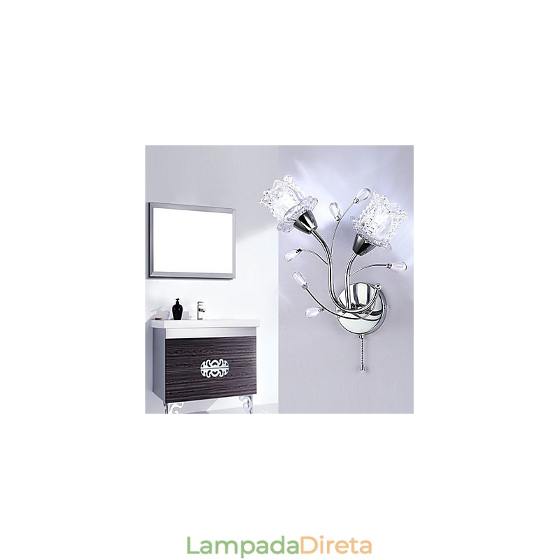 Luminária de parede de cristal criativa contemporânea e contratada