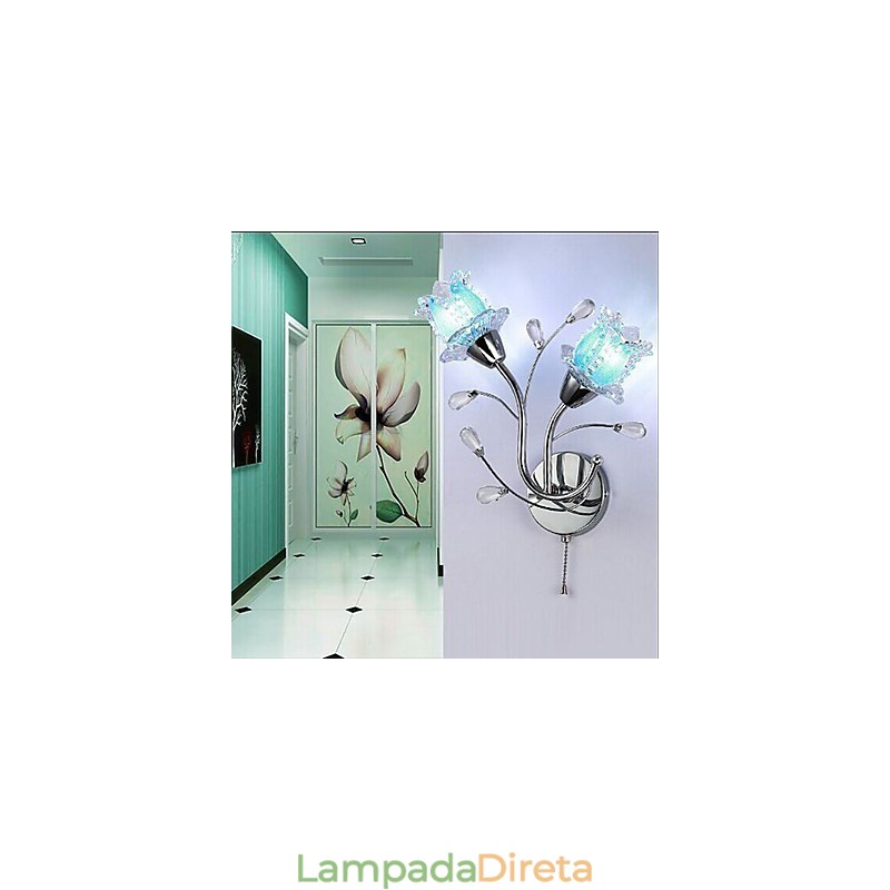 Luminária de parede de cristal criativa contemporânea e contratada