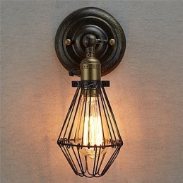 Luminária de parede estilo vintage com abertura e fechamento industrial, luminária de gaiola, loft, restaurando formas antigas, luminária de parede