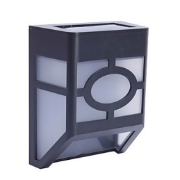 Luminária de parede com energia solar amarela quente para deck com 2 lanternas