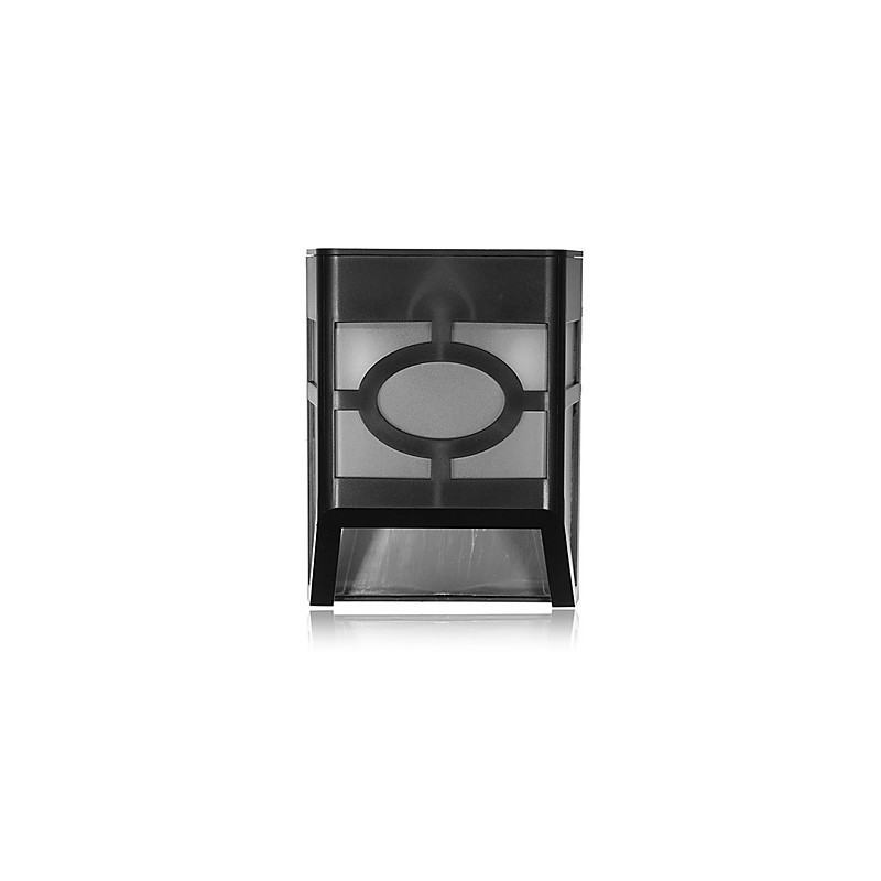 Luminária de parede com energia solar amarela quente para deck com 2 lanternas