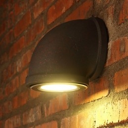 Luminária de parede estilo loft, vintage, para balcão de bar, com cano de água, holofote, iluminação para lote, lâmpada para varanda e escada