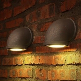 Luminária de parede estilo loft, vintage, para balcão de bar, com cano de água, holofote, iluminação para lote, lâmpada para varanda e escada