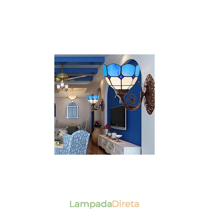 Tipo Europa Restaurando Formas Antigas Luminária de Parede Criativa Luzes de Vidro Mediterrâneas