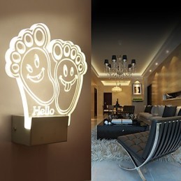 Luminária de parede acrílica PVC Lâmpada de luz Chip Moderna Contemporânea Metal