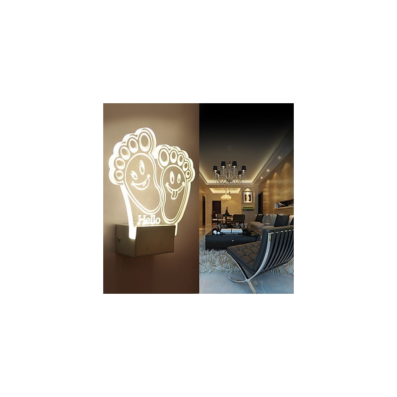 Luminária de parede acrílica PVC Lâmpada de luz Chip Moderna Contemporânea Metal