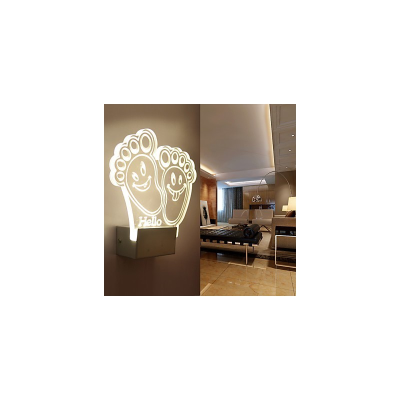 Luminária de parede acrílica PVC Lâmpada de luz Chip Moderna Contemporânea Metal