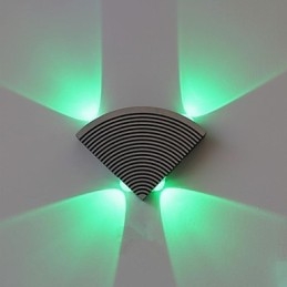 Luminária de parede Fan Quatro Luzes Verde Alumínio Acrílico
