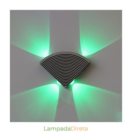 Luminária de parede Fan Quatro Luzes Verde Alumínio Acrílico Luminária de parede Fan Quatro Luzes Verde Alumínio Acrílico