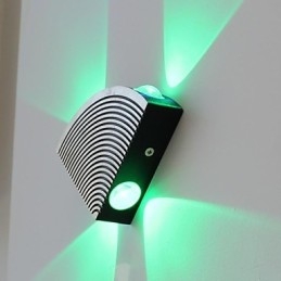 Luminária de parede Fan Quatro Luzes Verde Alumínio Acrílico