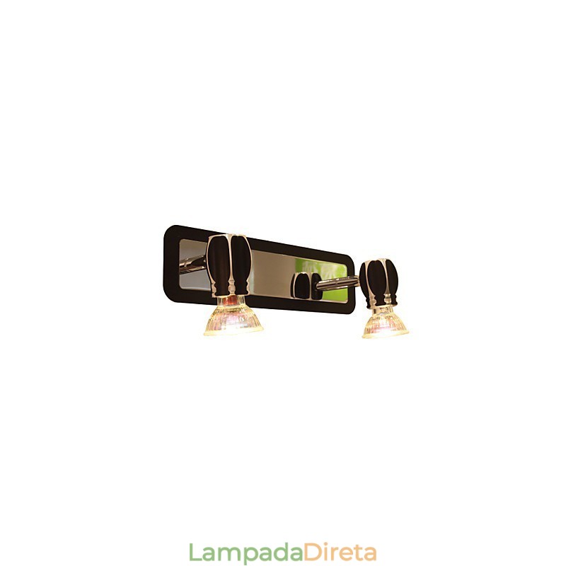 Luzes de parede pretas modernas Luzes de banheiro com 2 luzes