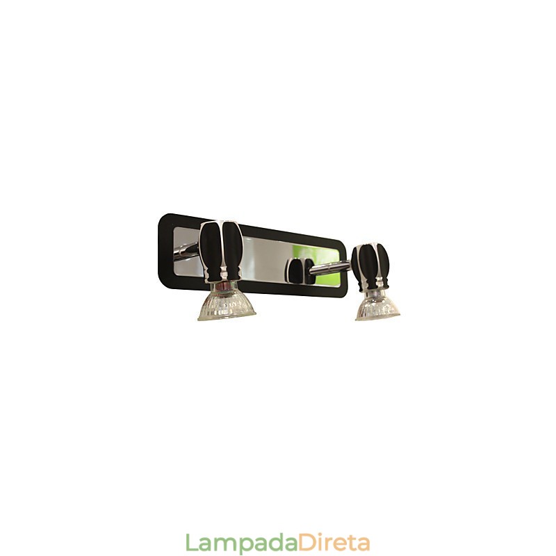 Luzes de parede pretas modernas Luzes de banheiro com 2 luzes