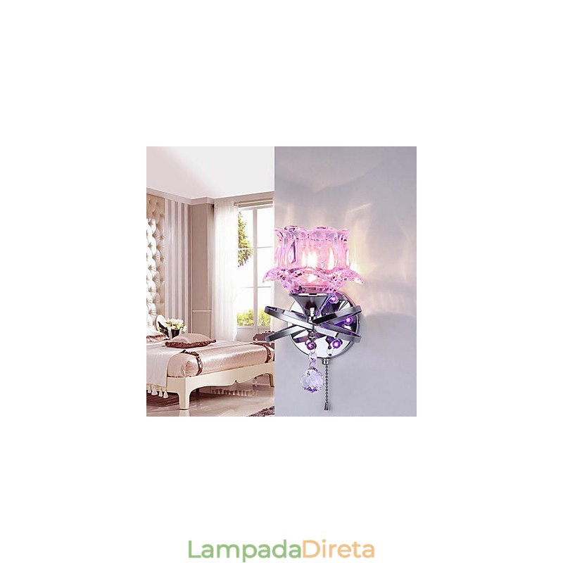 Luminária de parede de cristal criativa contemporânea e contratada