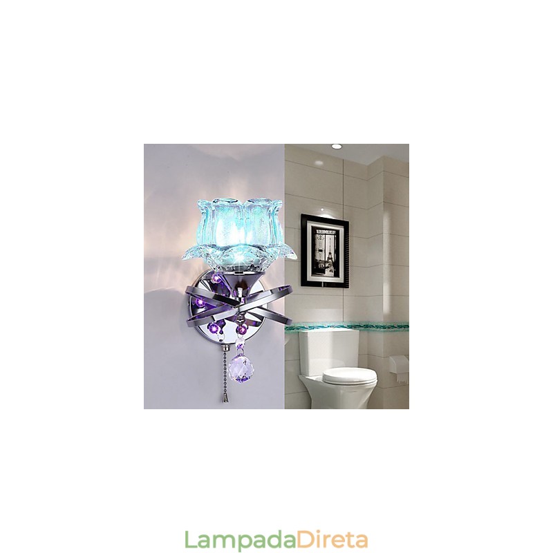 Luminária de parede de cristal criativa contemporânea e contratada