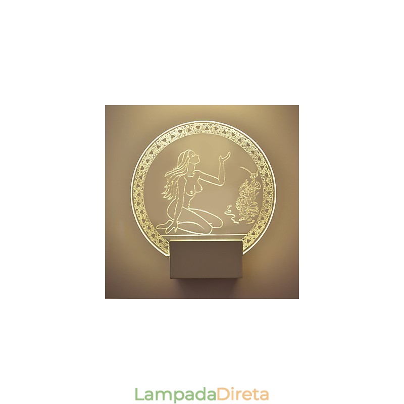 Luminária de parede acrílica PVC Lâmpada de luz Chip Moderna Contemporânea Metal 5W
