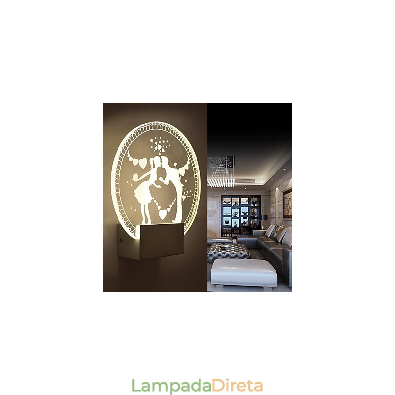 Luminária de parede acrílica PVC Luminária moderna contemporânea Metal