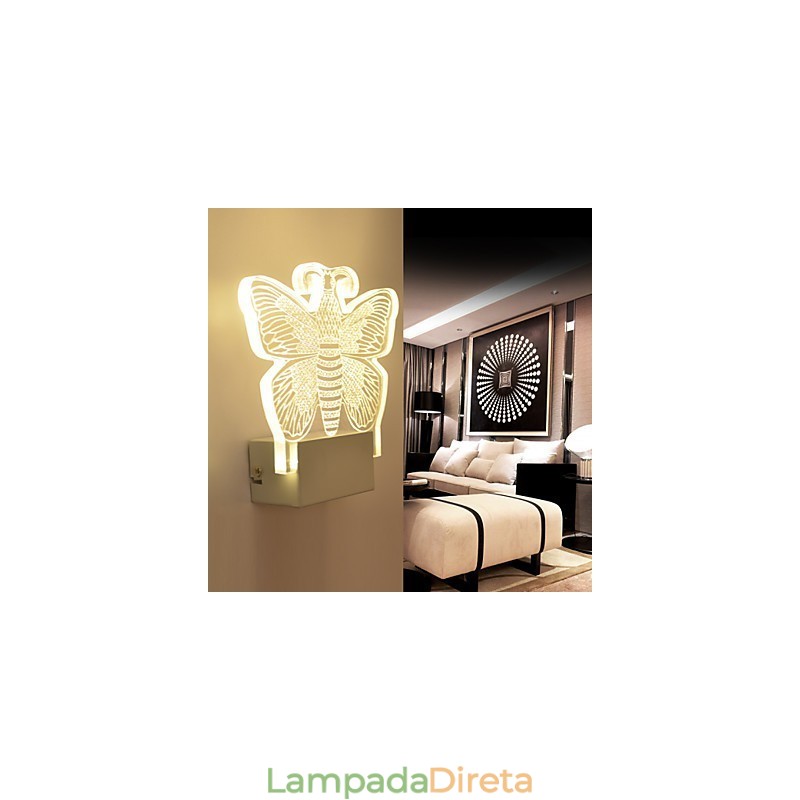 Luminária de parede acrílica PVC Luminária moderna contemporânea Metal