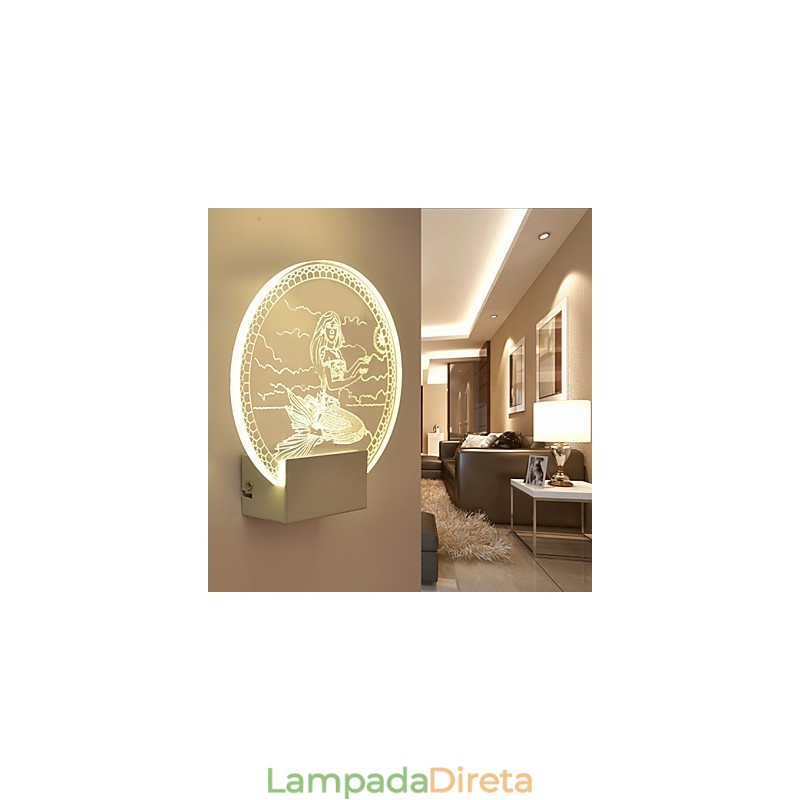 Luminária de parede acrílica PVC Luminária moderna contemporânea Metal