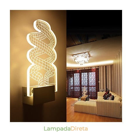 Luminária de parede acrílica PVC Lâmpada de luz Chip Moderna Contemporânea Metal Luminária de parede acrílica PVC Lâmpada de luz Chip Moderna Contemporânea Metal