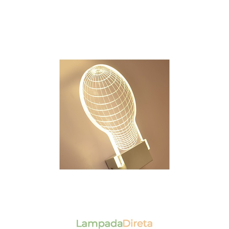 Luminária de parede acrílica PVC Lâmpada de luz Chip Moderna Contemporânea Metal