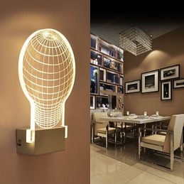 Luminária de parede acrílica PVC Lâmpada de luz Chip Moderna Contemporânea Metal