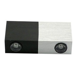 Luminária de parede moderna com design chique meio prateado meio preto corpo cúbico 2 s