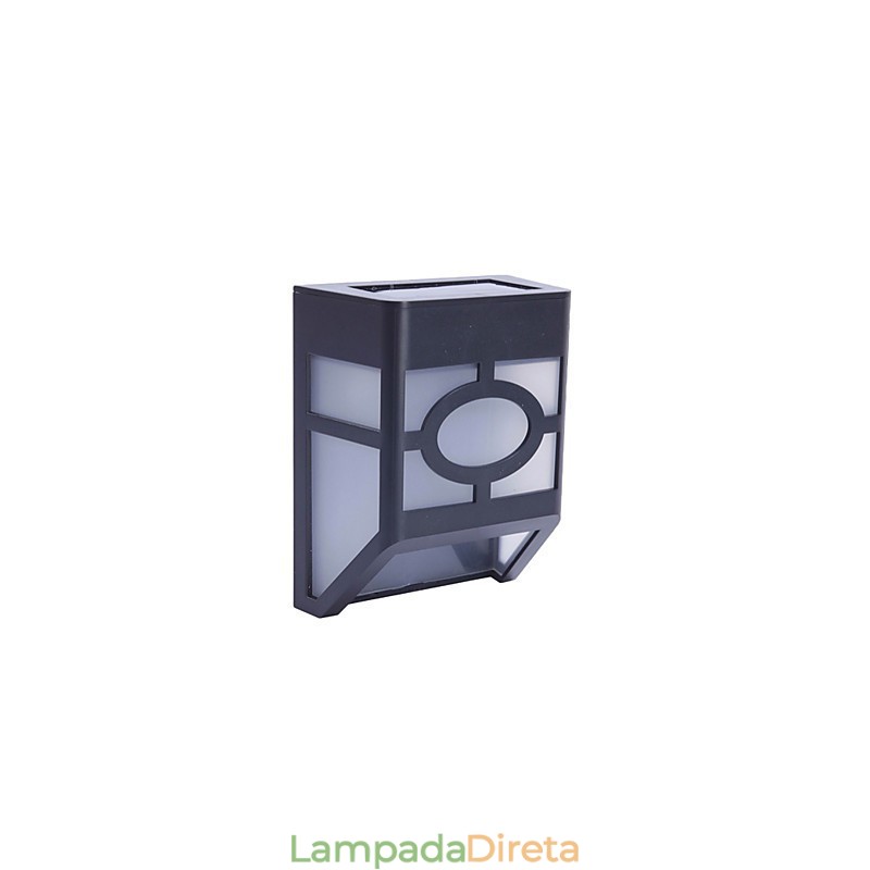 Luminária de parede com energia solar amarela quente para deck com 2 lanternas