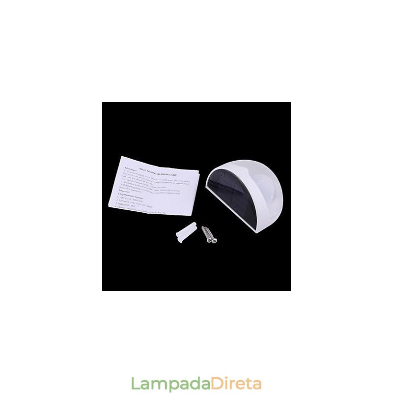Lâmpada solar à prova d'água IP55 branca + preta