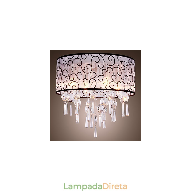 Tambor moderno contemporâneo cristal galvanizado metal montagem embutida