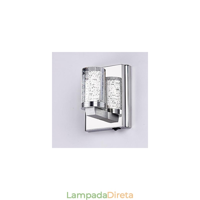 Mini Luminária de Parede 1Light Artística Aço Inoxidável Revestimento em Aço Inoxidável