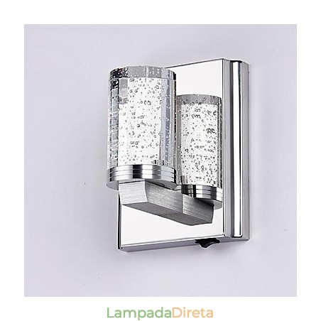 Mini Luminária de Parede 1Light Artística Aço Inoxidável Revestimento em Aço Inoxidável Mini Luminária de Parede 1Light Artística Aço Inoxidável Revestimento em Aço Inoxidável