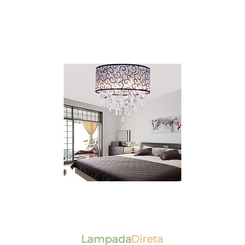 Tambor moderno contemporâneo cristal galvanizado metal montagem embutida