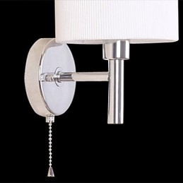 Luminária de parede elegante em metal e tecido com 1 luz em cilindro branco