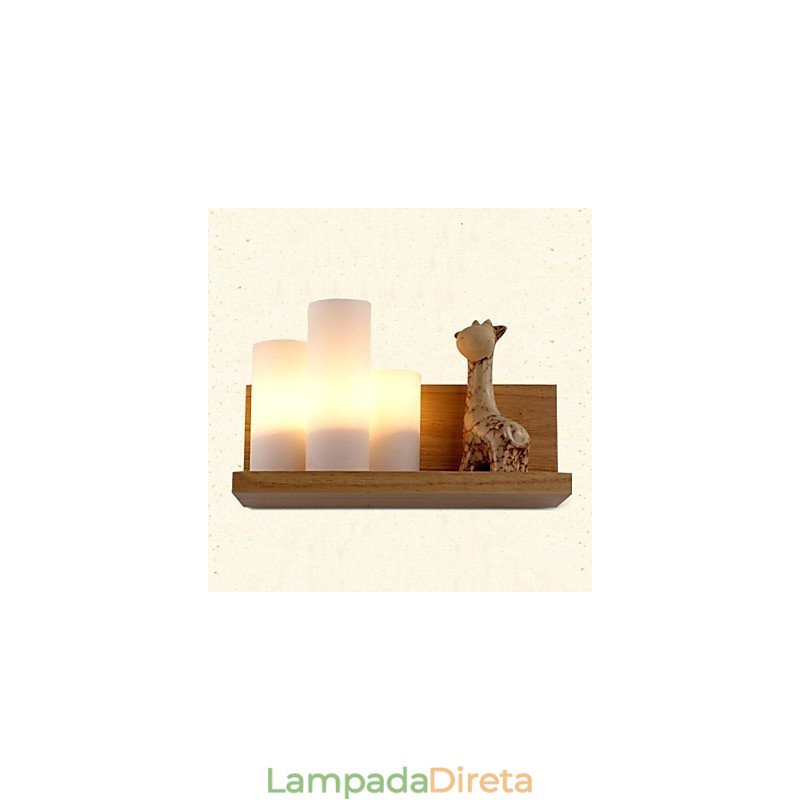Luminária de parede Três luzes e vidro