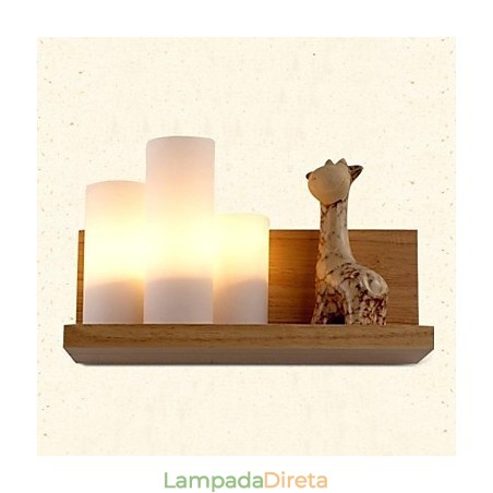 Luminária de parede Três luzes e vidro Luminária de parede Três luzes e vidro