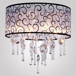 Tambor moderno contemporâneo cristal galvanizado metal montagem embutida