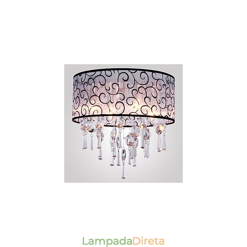 Tambor moderno contemporâneo cristal galvanizado metal montagem embutida