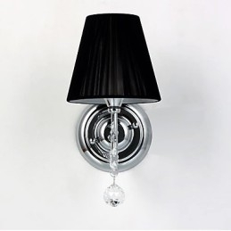 Luminária de parede contemporânea com abajur de tecido estilo lustre braço cristal gota