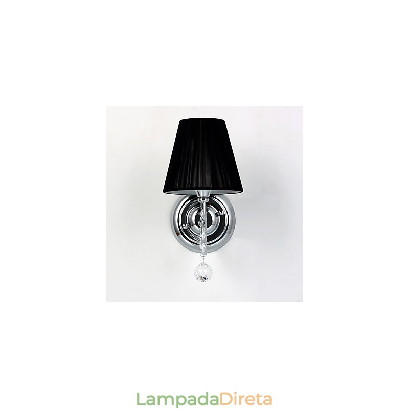 Luminária de parede contemporânea com abajur de tecido estilo lustre braço cristal gota